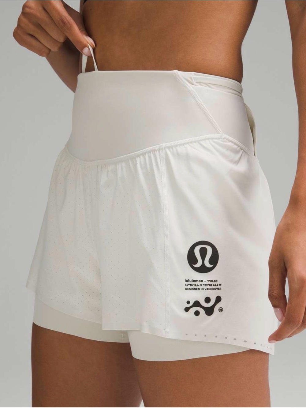 LIMITED EDITION lululemon athletica Women’s White Gray Athletic Shorts